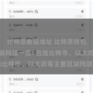 比特派教程地址 比特派钱包支持的区块链网络一览: 包括比特币、以太坊等主要区块链项目