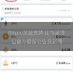 Bitpie系统支持 比特派钱包官方最新公告及新闻